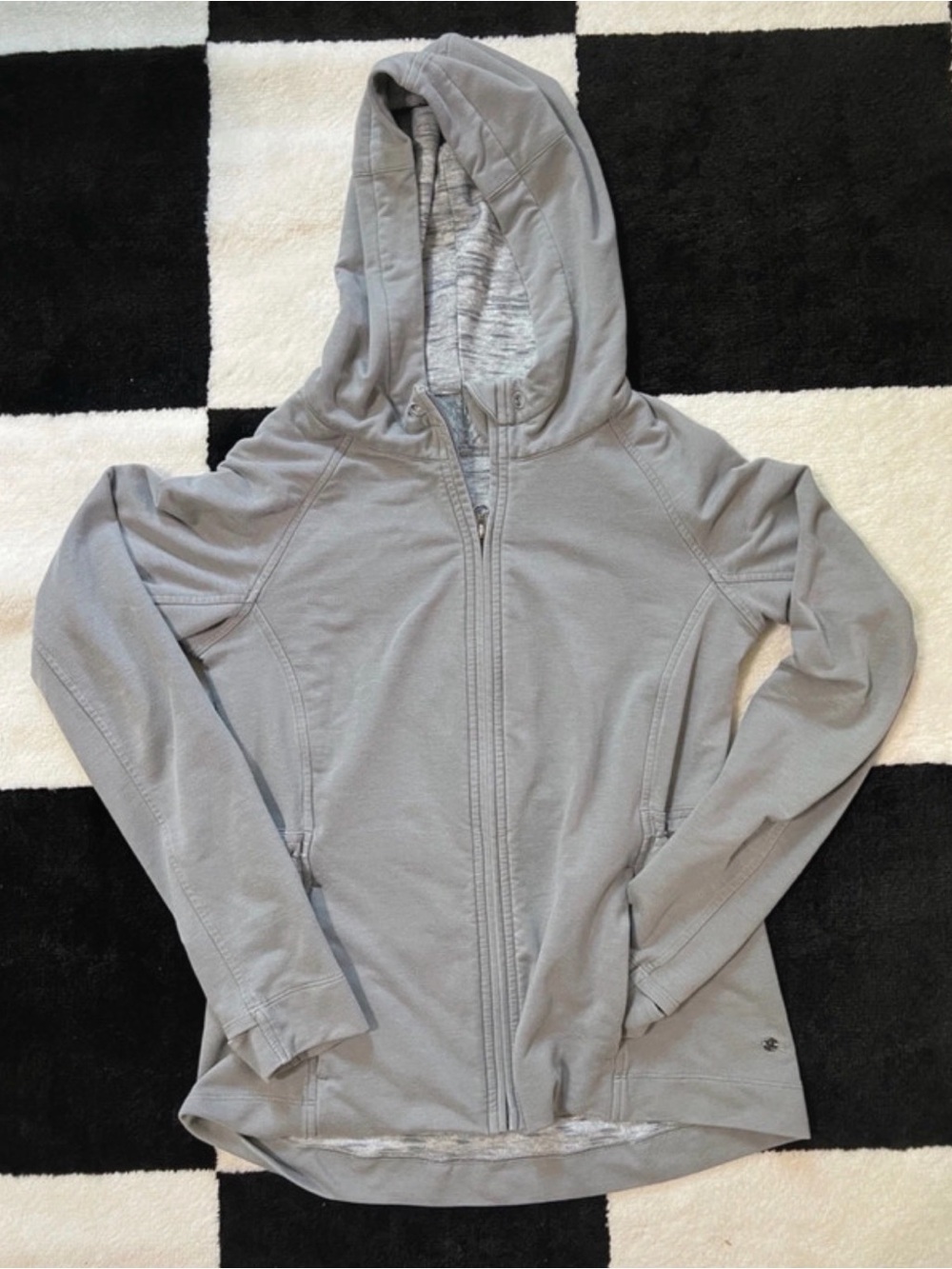 lululemon athletica Light Gray Full‑Zip Hooded Jacket great condition
